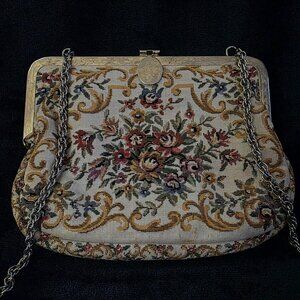 Vintage Embroidered like Purse with Chain